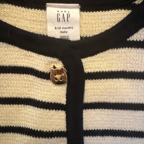 GAP Black & Cream Striped Cardigan & Pleated Skort Set - Picture 3 of 4